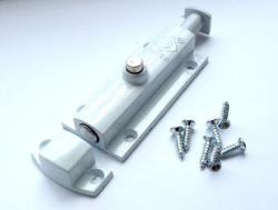 Шпингалет 01.04.03 с кнопкой (белый)