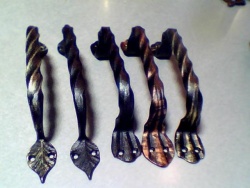 Ручка скоба Витая Лапка 150мм (бронза) 