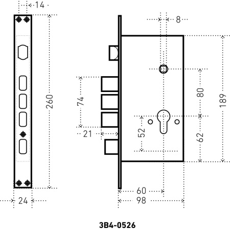 АЛЛЮР ЗВ4-0526 GP-L золото без ц/м с/руч Замок врезной тяж  (12)