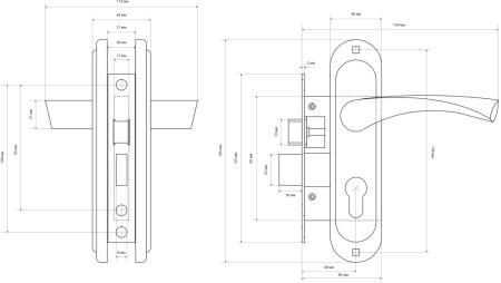 СТАНДАРТ 103/50B вертушка GP латунь  Замок врезной с/руч  (30)