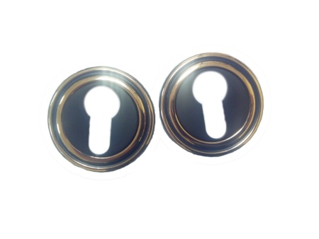 Накладка на цилиндр RENZ ET 16 B/GP	 черн/лат.бл.