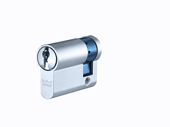 Цилиндровый механизм (полуцилиндр) DORMA 160F 40 (30+10), 3 ключа, НИКЕЛЬ