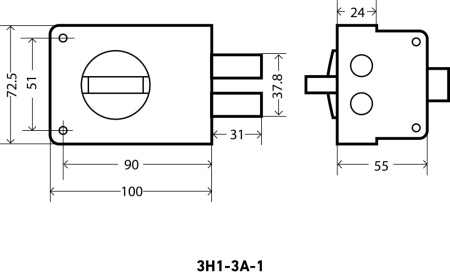 АЛЛЮР ЗН 1-3А-1 Замок накладной (Исеть) пл.к (20)