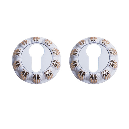 Накладка на цилиндр TRODOS ET04-AL (WW+PB)/WW (белый+золото/белый)