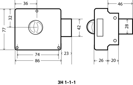 АЛЛЮР ЗН 1-1-1 Замок накладной (20)
